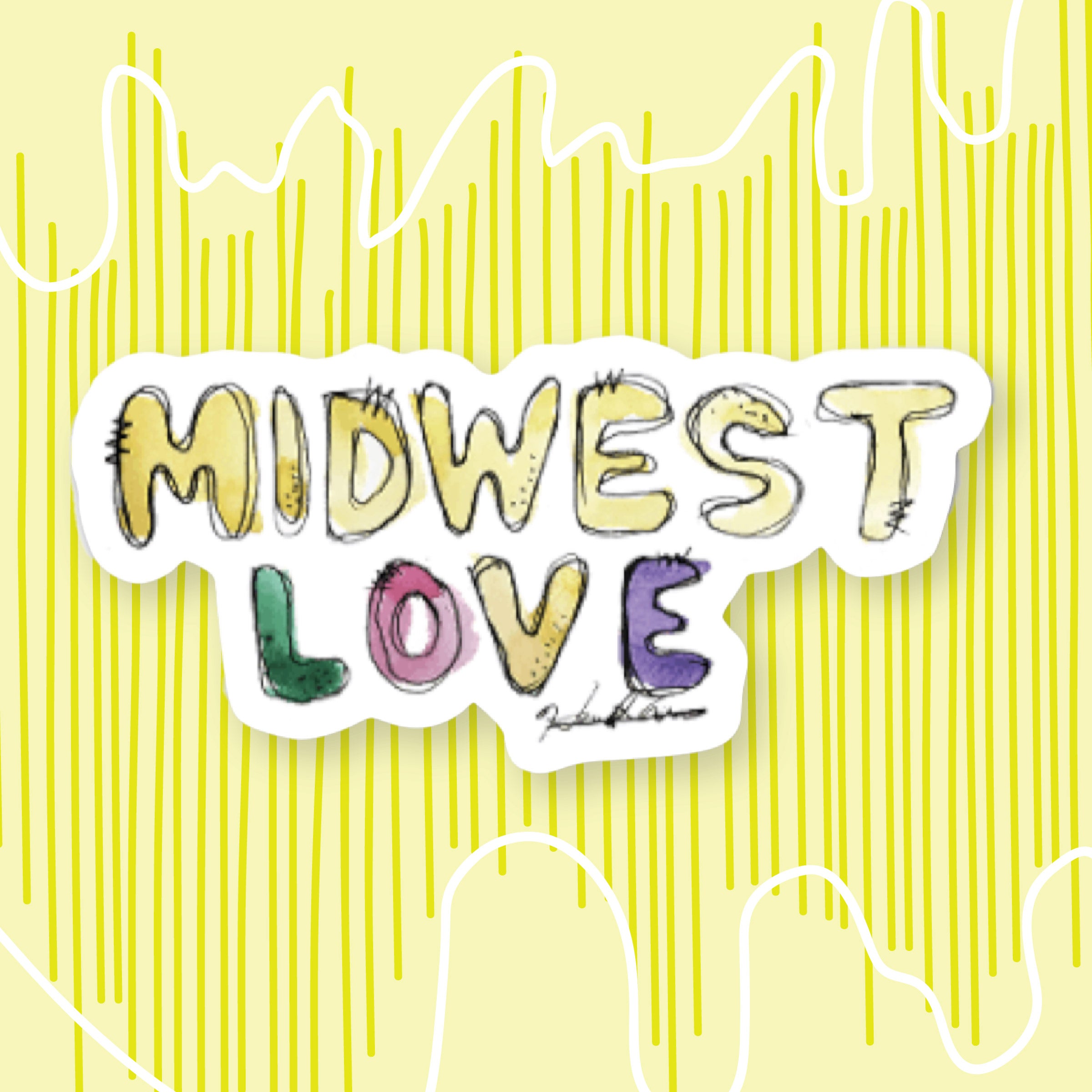 Midwest Love Sticker Scribble Lady