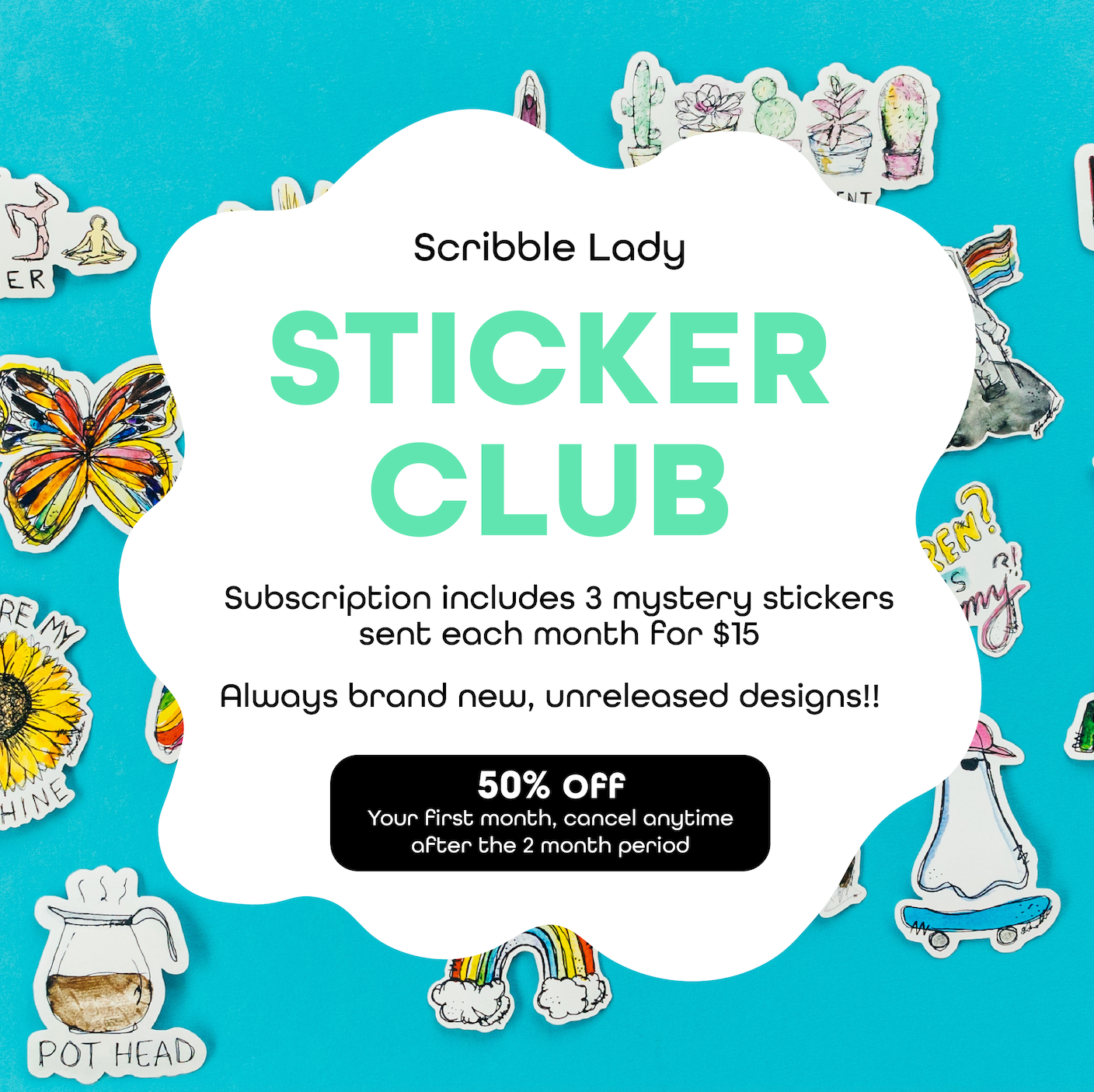 Monthly Sticker Club for Adults