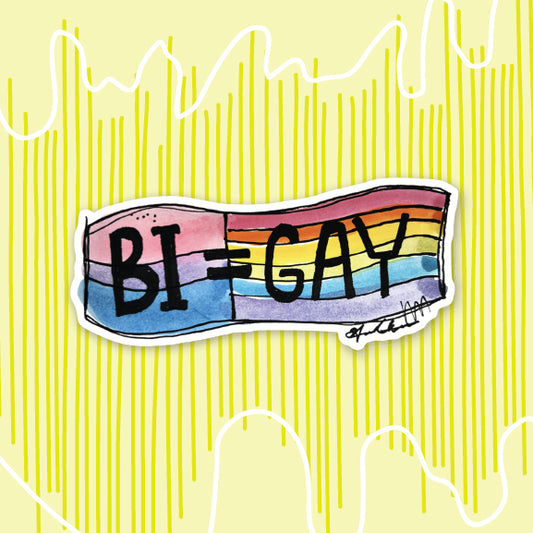 Bi=Gay Sticker