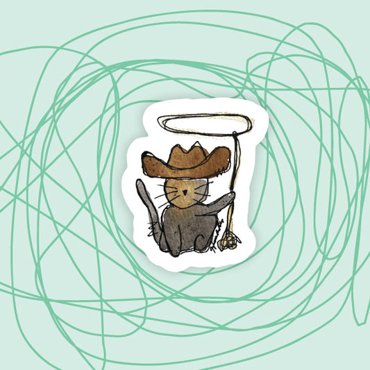 Cowboy Cat Sticker