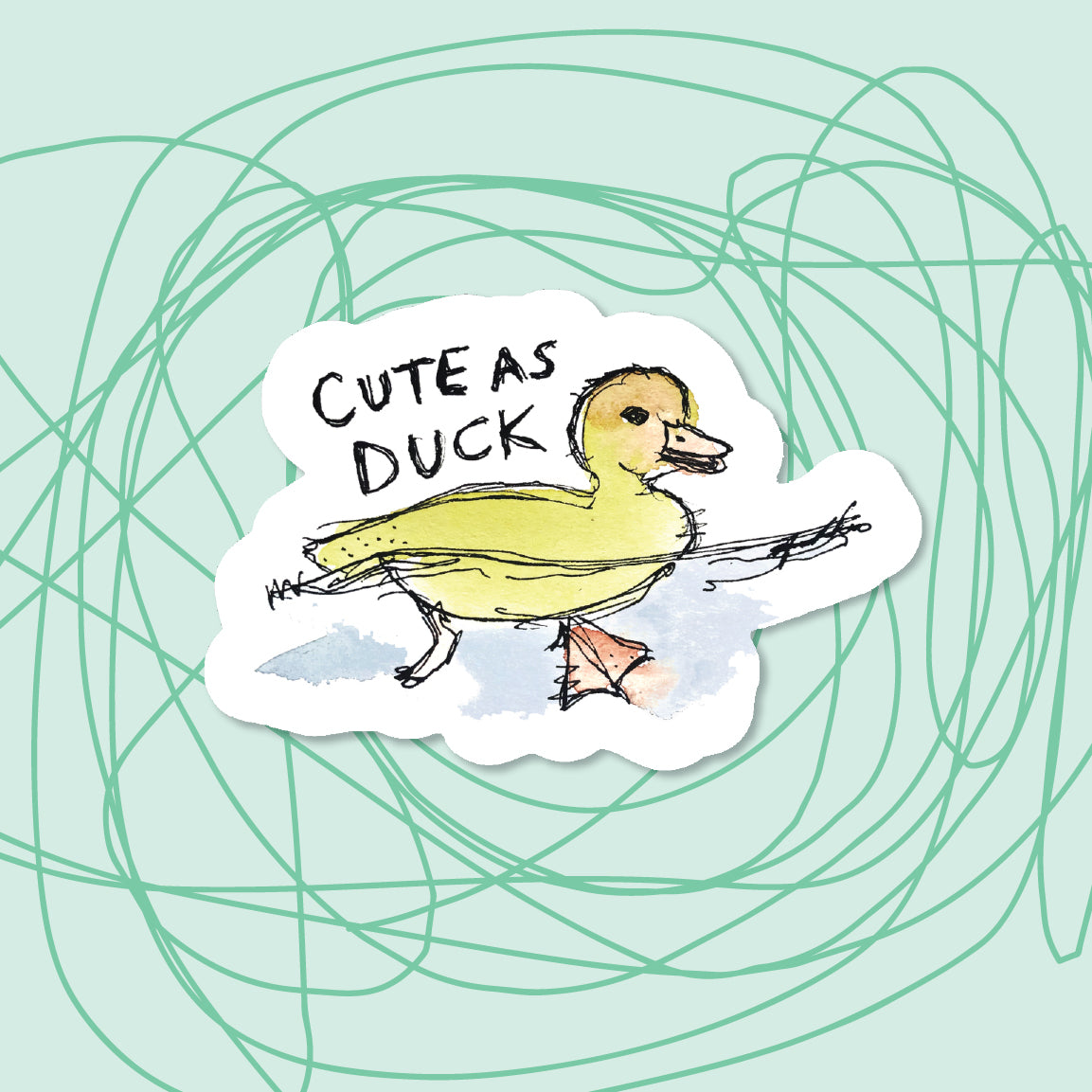 Cute as Duck Sticker