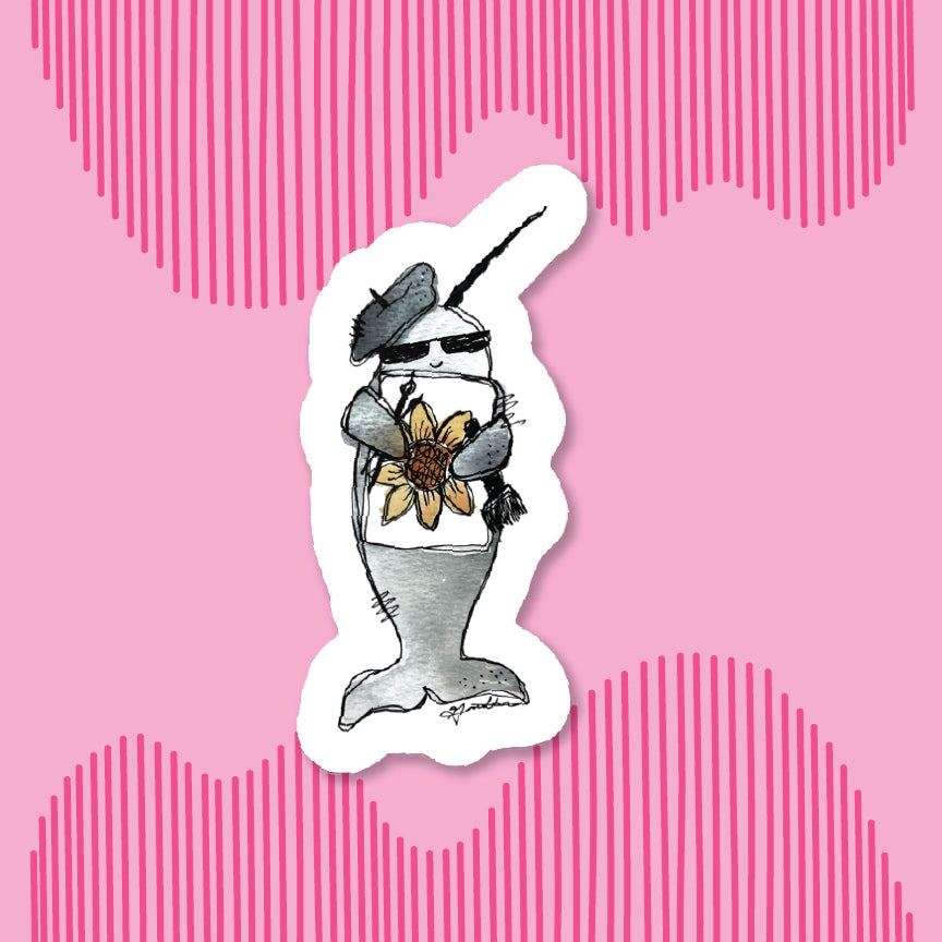 Narwhal Painter Sticker